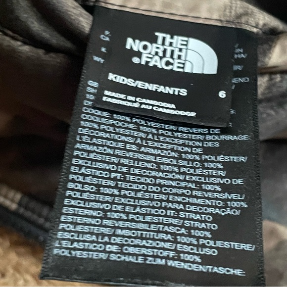 The North Face Kids' RVR Mt Chimbo Jacket Reversible Utility Brown Camo Size 6 - Picture 12 of 15